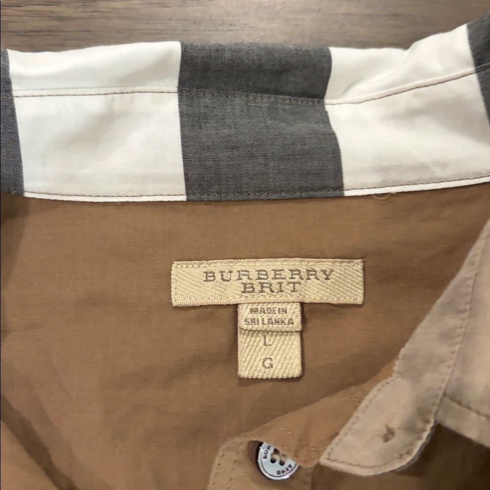Burberry Cotton Popover Tunic Blouse Sz L - Picture 6 of 9